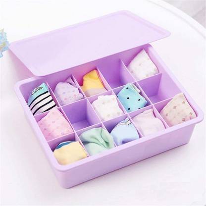 Krinus 15 Grid Box Innerwear Socks Undergarments Bra Clothing Storage Organizer Box Drawer Divider
