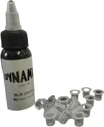 tattoo DYNAMIC BLACK 1OZ + 100PCS SMALL INKCUPS (SET OF 2) Temporary Tattoo Kit