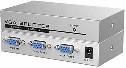 ATEKT  TV-out Cable 2 Port VGA Splitter Sharing Splitter Box 150MHz 1 Input 2 Output VGA Splitter 1 PC to 2 Monitors SVGA/XGA Video Distributor Converter 1920X1440 (VGA Splitter 1 in 2 Out) pack of 1