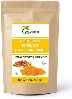 Grenera Curcumin Extract Piperine Extract Powder - 100 grams