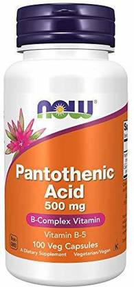 now Pantothenic Acid 500 mg, 100 Capsules : 100 Count(Pack of 1)