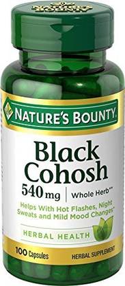Nature's Bounty Black Cohosh Root Pills and Herbal Health Supplement Natural Menopausal Support
