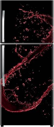 Grand Pixels 162 cm Fridge Warp Decal Sticker | Red wine with black line texture background| Self Adhesive Sticker