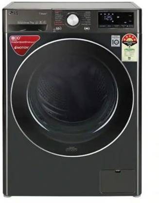 LG 7 kg Fully Automatic Front Load Washing Machine with In-built Heater Black
