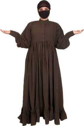 FAUZIA FASHION Polycotton Solid Abaya With Hijab