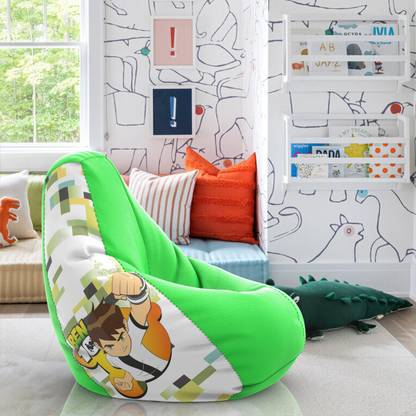 Ben 10 XXXL Printed Bean Bag Teardrop Bean Bag  With Bean Filling
