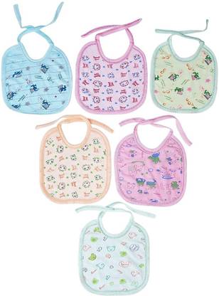 Da Anushi Soft Cotton Washable & Reusable Multicolor Highly Absorbing/Comfortable and Easily Adjustable Feeding Bibs In Apron Style For Babies,Toddlers,Infants