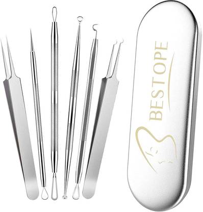 Bestope Blackhead Remover Pimple Comedone Extractor Tool - Treatment for Blemish Whitehead Popping Zit Removing with Metal Case