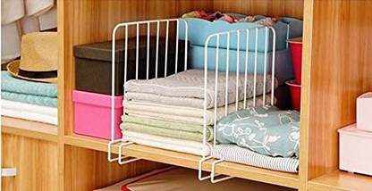 Dime Store Wardrobe Organiser Cupboard Organizer for Wardrobe Shelf Organizer Cloth Organizer Closet Separator-2,White Closet Divider