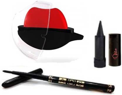 VBA Korean Style Ice Cream Matte LipShape Lipstick Eye Liner Kajal & Black Kajal