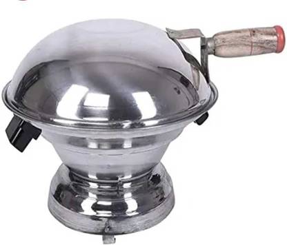 Express Dal Bati maker Baking Oven, 25 cm X 25 cm X 35 cm, 1 Piece, Silver Gas Tandoor, Barbecue Grill Food Steamer Induction Bottom Non-Stick Coated Cookware Set