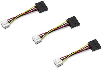 ATEKT Power Sharing Cable 0.6 m SATA DVR Power Cable (ELE37_Multicolor) pack of 3