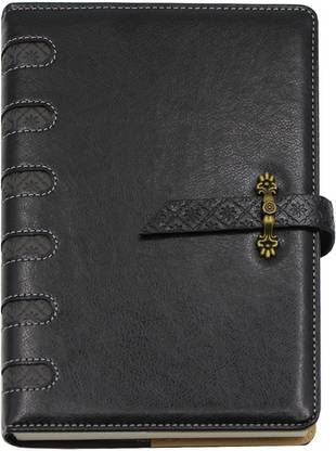 Viva Global Venetian Multidated Layout Portfolio Diary - 70 GSM Cream with Refillable Sleeve Cover and Roman Design Metal Buckle & Sleek Tab Closure A5 Diary Ruled 400 Pages