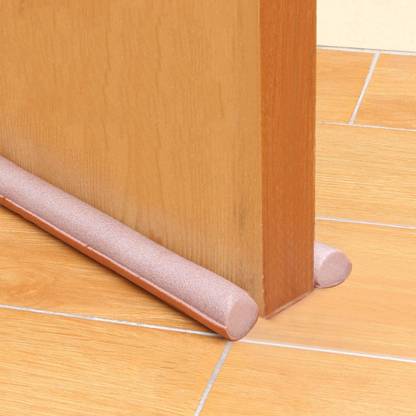 Smart Saver Brown Under Door Draft Stopper Guard Sound Proof Reduce Noise,Energy Saving Door Weather Stripping Size - 37inch Door Mounted Door Stopper