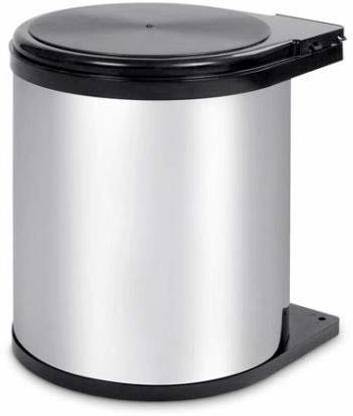DBR Stainless Steel Auto Lid Pedal Dustbin/Garbage Bin with (15 LTR .) Silver & Black Modular Kitchen Hardware & Accessories Stainless Steel Dustbin