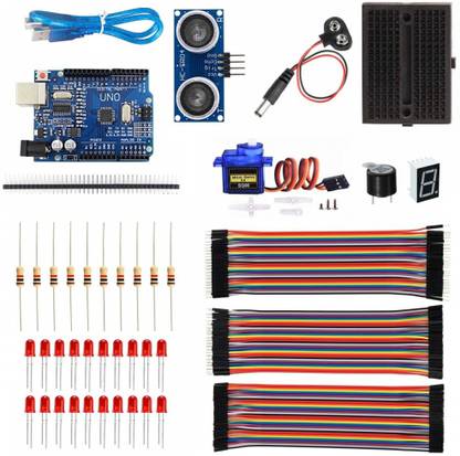 IDUINO Basic Starter Kit For Compatible With Arduino SMD UNO, Breadboard, LED, Resistor,Jumper Wires Educational Electronic Hobby Kit