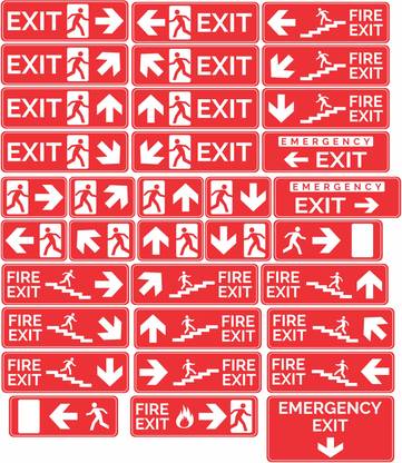 KREEPO Fire Exit, Emergency Exit, Exit Emergency Sign