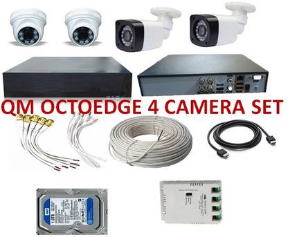 QM OCTOEDGE QM OCTOEDGE 4 Channel 5 MP HD DVR 1080p 1 Pcs, Outdoor Camera 2.4 MP 2Pcs, Indoor Camera 2.4 MP 2Pcs,1 TB Hard Disk, Full combo set Security Camera (1 TB, 4 Channel) Security Camera