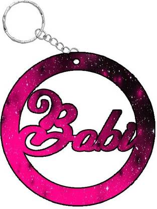 SY Gifts Bobi Pink Black Glitter Keychain Key Chain