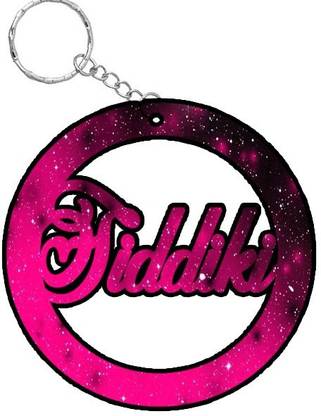 SY Gifts Siddiki Pink Black Glitter Keychain Key Chain