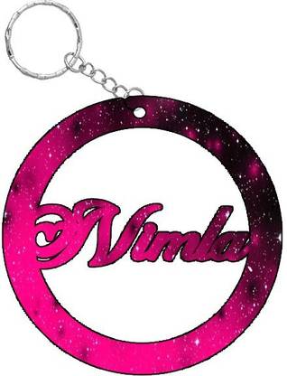 SY Gifts Nimla Pink Black Glitter Keychain Key Chain