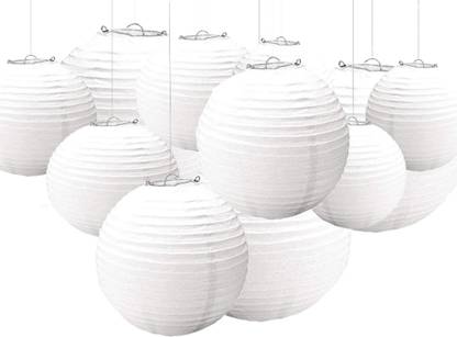 ShikharRetails Paper Lamp Hanging Lantern Kandeel, for Decoration Hotels Home Diwali Lantern Light Fixture ( White) 11Pcs Pendant Lamp Ceiling Lamp