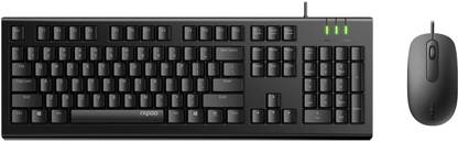 RAPOO X120Pro Wired Optical Keyboard & Mouse Combo 1600DPI Spill Resistance Keyboard Combo Set
