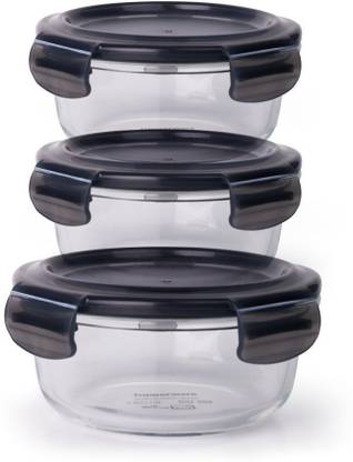 TUPPERWARE 11158417 3 Containers Glass Office Lunch Box