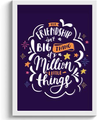 GS Decor Good Friendship Quotes Wall Art - Plexi Glass | Boho Room Decor - White Frame Digital Reprint 12 inch x 9 inch Painting