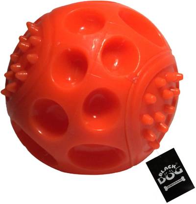 BLACK DOG Hard Squeaky Rubber Ball for Dogs | Musical Rubber Squeeze Ball with Spikes | Dog Toy for Small Medium and Large Breeds (Colour May Vary) Rubber Ball, Chew Toy, Rubber Toy, Training Aid For Dog