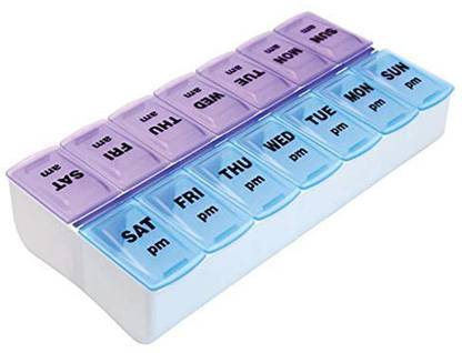 WHITE POPCORN 7 DAY AM/PM Pill Box