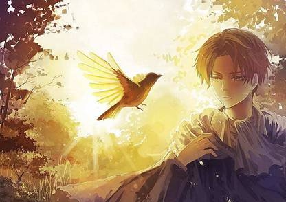Anime Attack On Titan Attack On Titan Bird Levi Ackerman Hd Matte finish Poster Paper Print