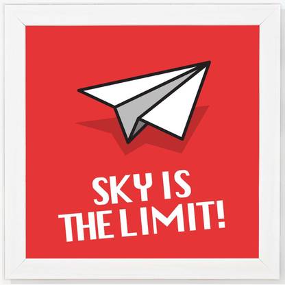 Sky is the limit - Motivational White Framed Wall Paper Print