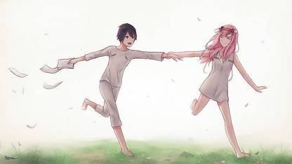 Darling In The Franxx Code 016 Hiro Zero Two Darling In The Franxx Code 002 Matte Finish Poster Paper Print