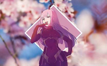 Zero Two Darling In The Franxx Code 002 Darling In The Franxx Sakura Tree Matte Finish Poster Paper Print