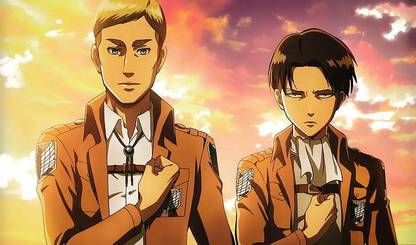 Anime Attack On Titan Erwin Smith Levi Ackerman Matte finish Poster Paper Print