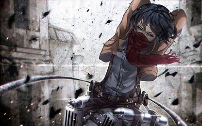 Mikasa Ackerman Shingeki No Kyojin Red Scarf Attack On Titan Matte Finish Poster Paper Print