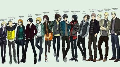 Attack On Titan Characters Height Chart Anime Character Photo Matte Finish Poster Paper Print