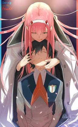 Zero Two Darling In The Franxx Code 016 Hiro Darling In The Franxx Pink Hair Matte Finish Poster Paper Print