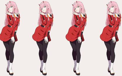 Anime Simple Background Zero Two Darling In The Franxx Darling In The Franxx Matte Finish Poster Paper Print