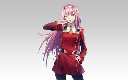 Zero Two Pink Hair Darling In The Franxx Smiling Matte Finish Poster Paper Print