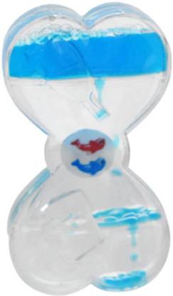 OneLife Heart Shape Blue Dolphin Bubble Liquid Timers | Table top fidgets | sensory visual product for kids and adults Decorative Showpiece  -  5 cm