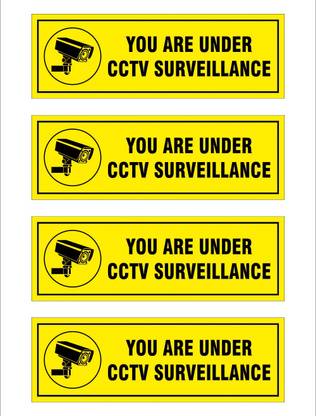 Color Crafts 27.94 cm You Are Under CCTV Surveillance Sign Poster Good Design Self Adhesive Sticker