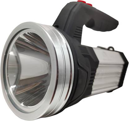 shoptric 2000 Meter Long Range Laser 150 Hi-Watt Rechargeable Battery Jumbo LED Torch Light With T6 LED Lamp For Ultra Brightness With Uses 18 Special LED Lamp Beads With Five Mode: 1St for low light & 2nd For 2000 Meters High Range Light 3rd For Blinker 4th For Side Law Light 5th For Side Extra Bright Light Use as A Power Bank 10 hrs Torch Emergency Light