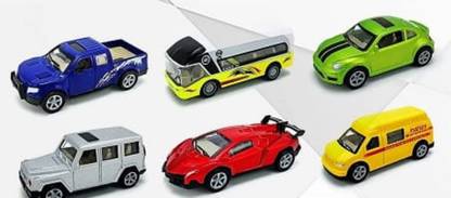 TOYICO! Mini Car Collection Pocket Auto Die-cast Pull Back Car- Pack 6