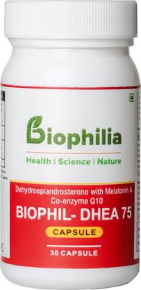 Biophilia BIOPHIL – DHEA 75 (Dehydroepiandrosterone with Melatonin & Co-enzyme Q10)