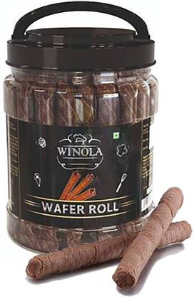 Winola overloaded Chocolate Wafer Rolls (40 pcs in a jar) Wafer Rolls