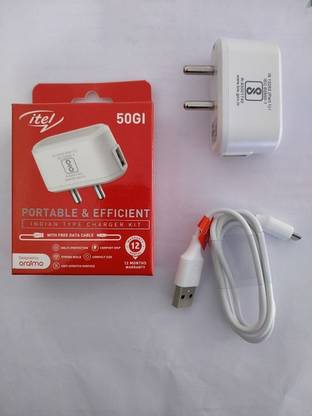 itel 1 A Wall Charger for Mobile with Detachable Cable