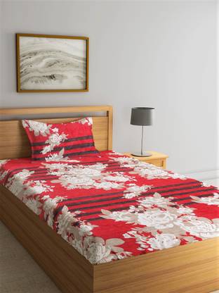 Flipkart SmartBuy 144 TC Microfiber Single Floral Flat Bedsheet