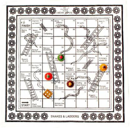 Ancient Living Snakes and Ladders / vaikuntapali / Moksha Pata / Parama Padam Board game Party & Fun Board Game